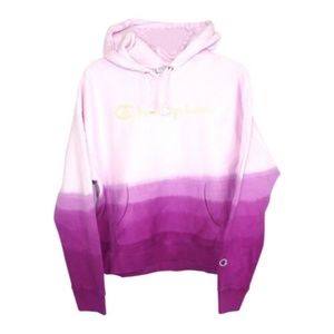 NEW Champion Women's Reverse Weave Ombre Dip Dye Tonal Spray Berry Hoodie NWT!